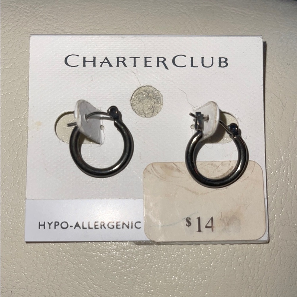 NWT Black Hoops from Macy's Charter Club